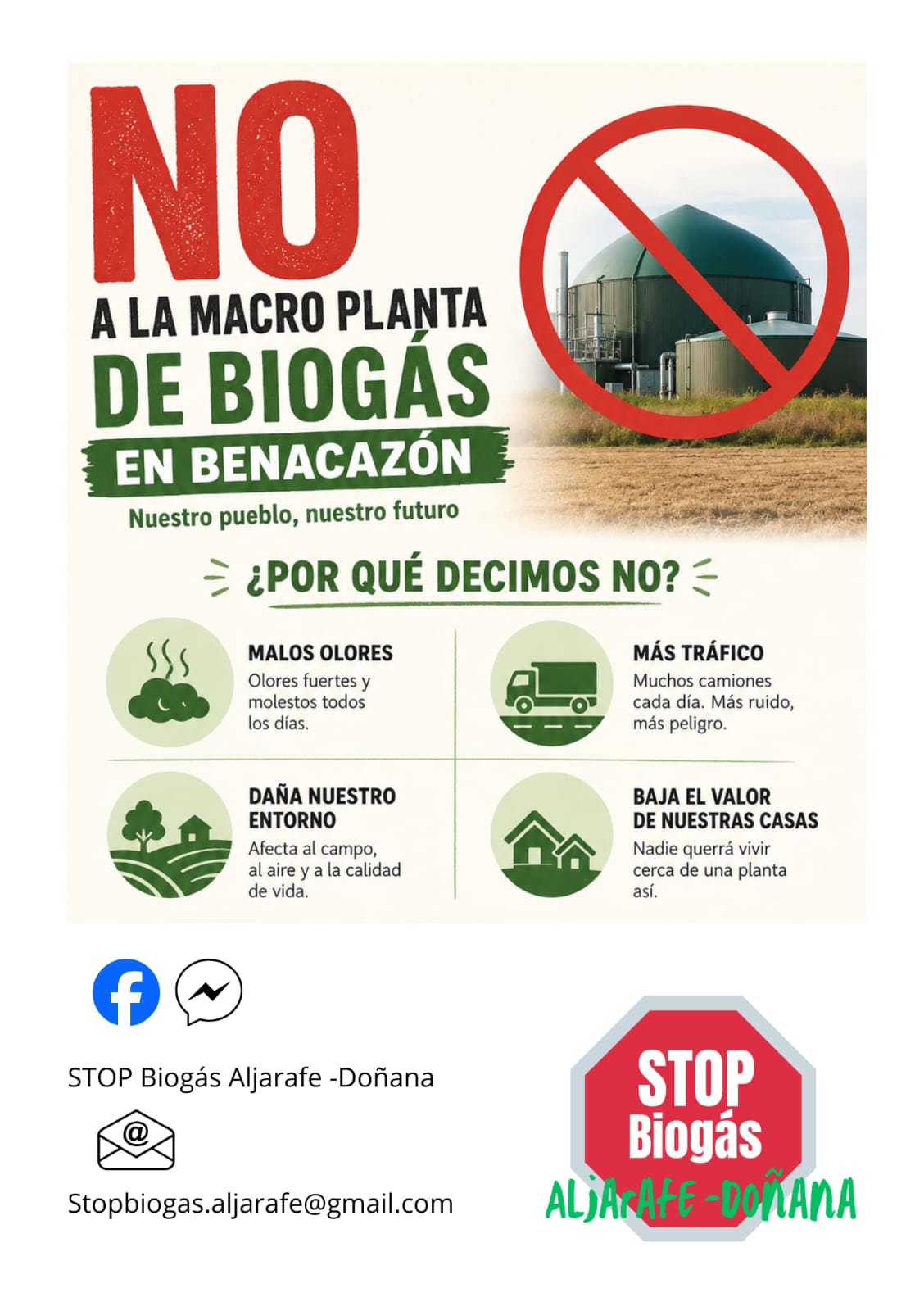 Cartel Vecinal Aljarafe Sin Biogás